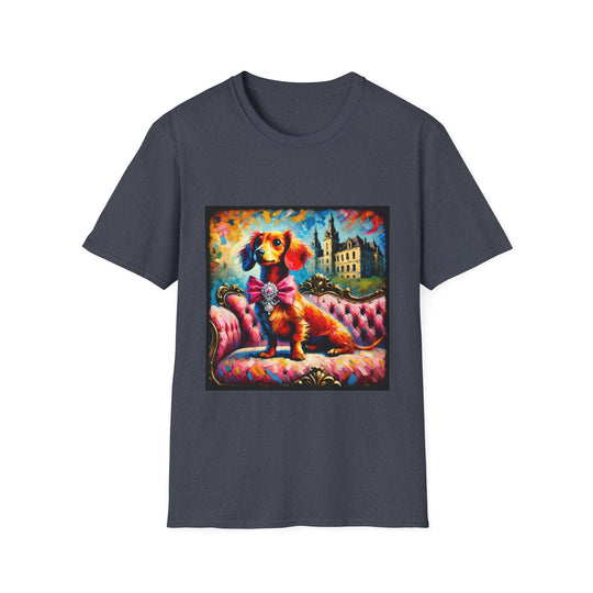 Dachshund Diamond Princess Classic Unisex Dog T-Shirt unisex t-shirt in heather navy