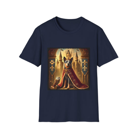 Australian Cattle Dog Velvet King design dog lover unisex t-shirt in navy