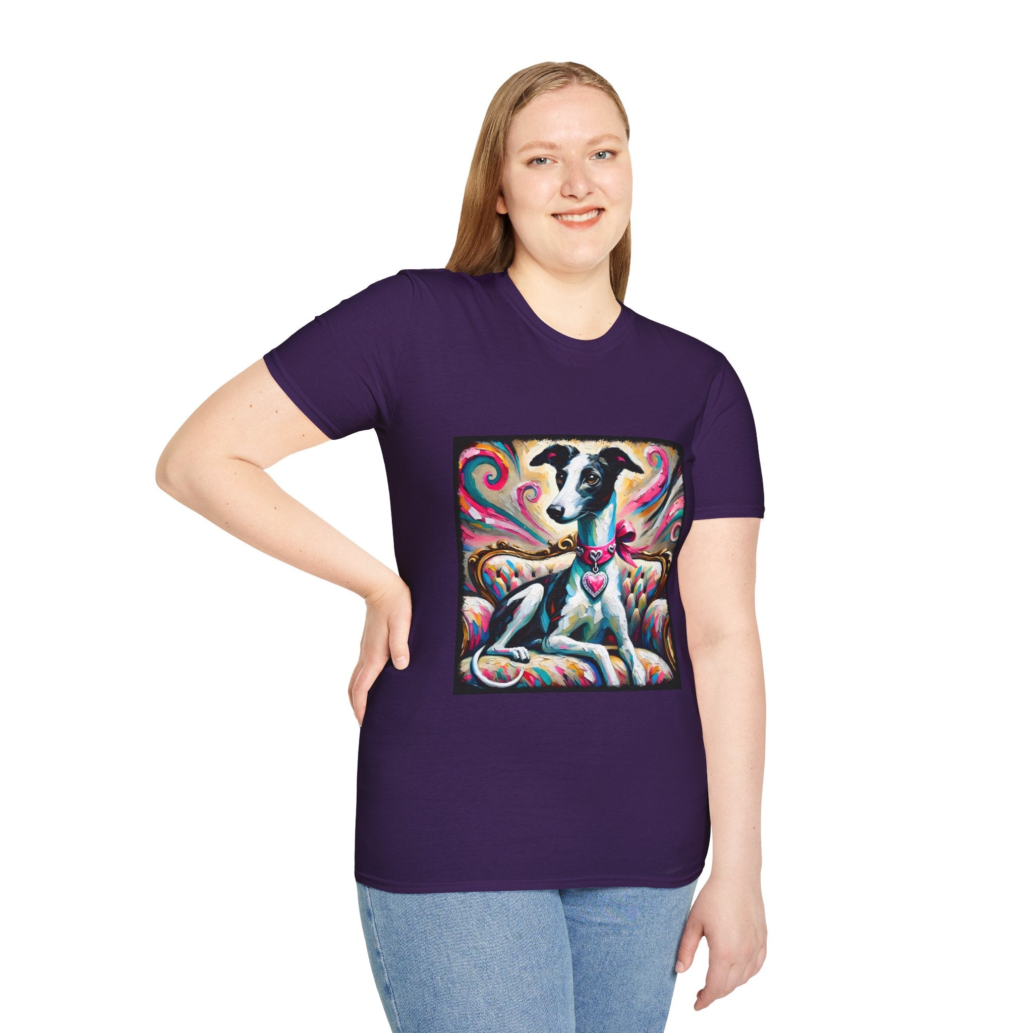 Greyhound Pink Heart Classic | Unisex Dog T-Shirt