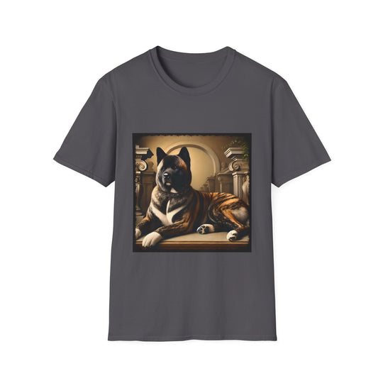 Akita Brindle Luxe design dog lover unisex t-shirt in charcoal