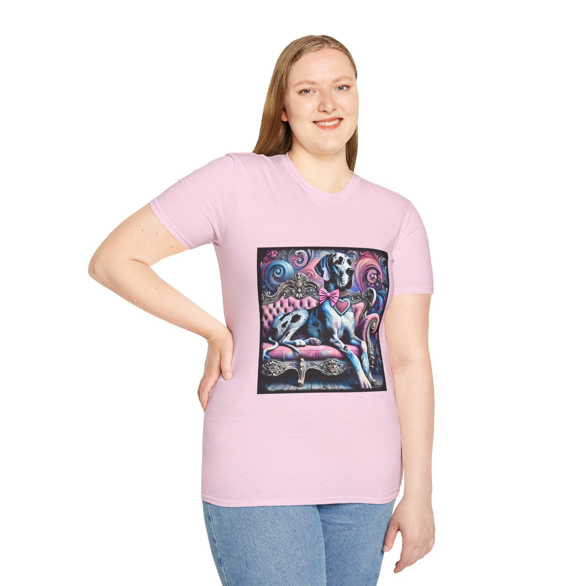 Great Dane Purple Heart Swirl | Unisex Dog T-Shirt