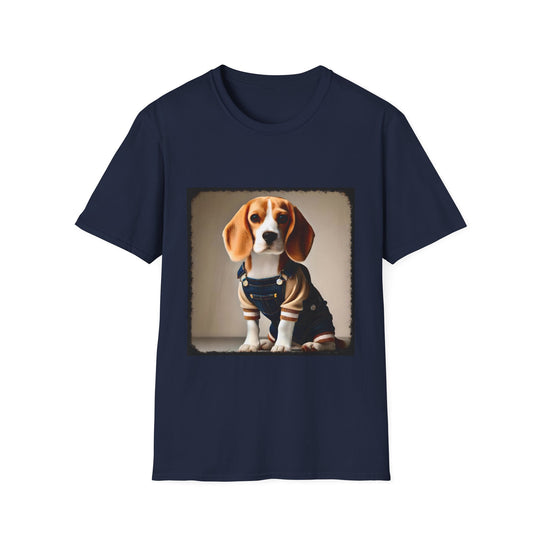 Beagle Denim Doll design dog lover unisex t-shirt in navy