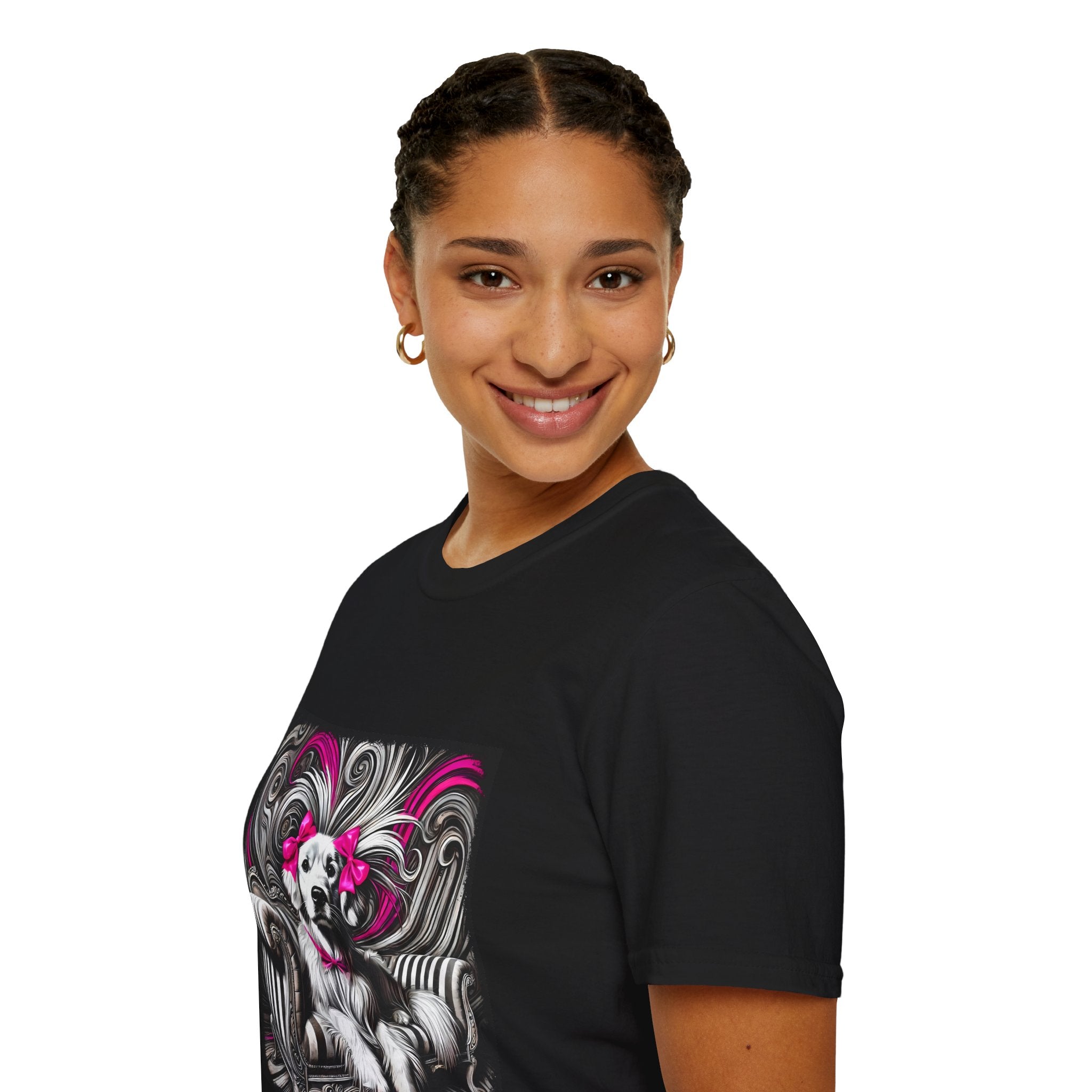 Golden Retriever Shirt | B&W Pink Bow Bold Dog Lover Tee