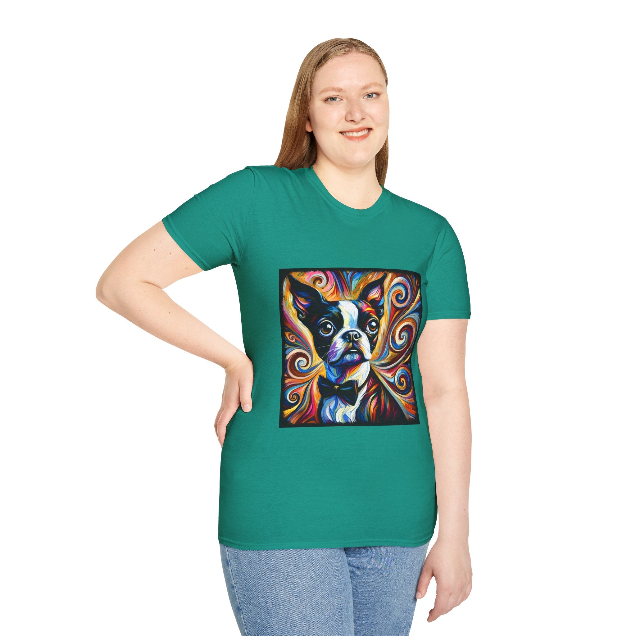 Boston Terrier Bowtie Swirl | Unisex Dog T-Shirt