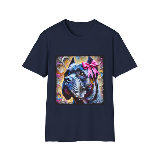 Cane Corso Golden Swirl design dog lover unisex t-shirt in navy