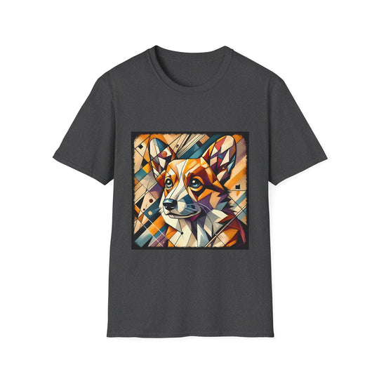 Pembroke Welsh Corgi Bold Geometric design dog lover unisex t-shirt in dark heather