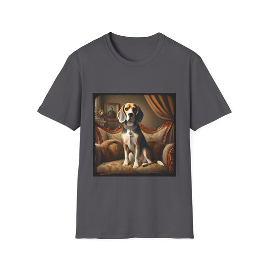 Beagle Princess Blue design dog lover unisex t-shirt in charcoal