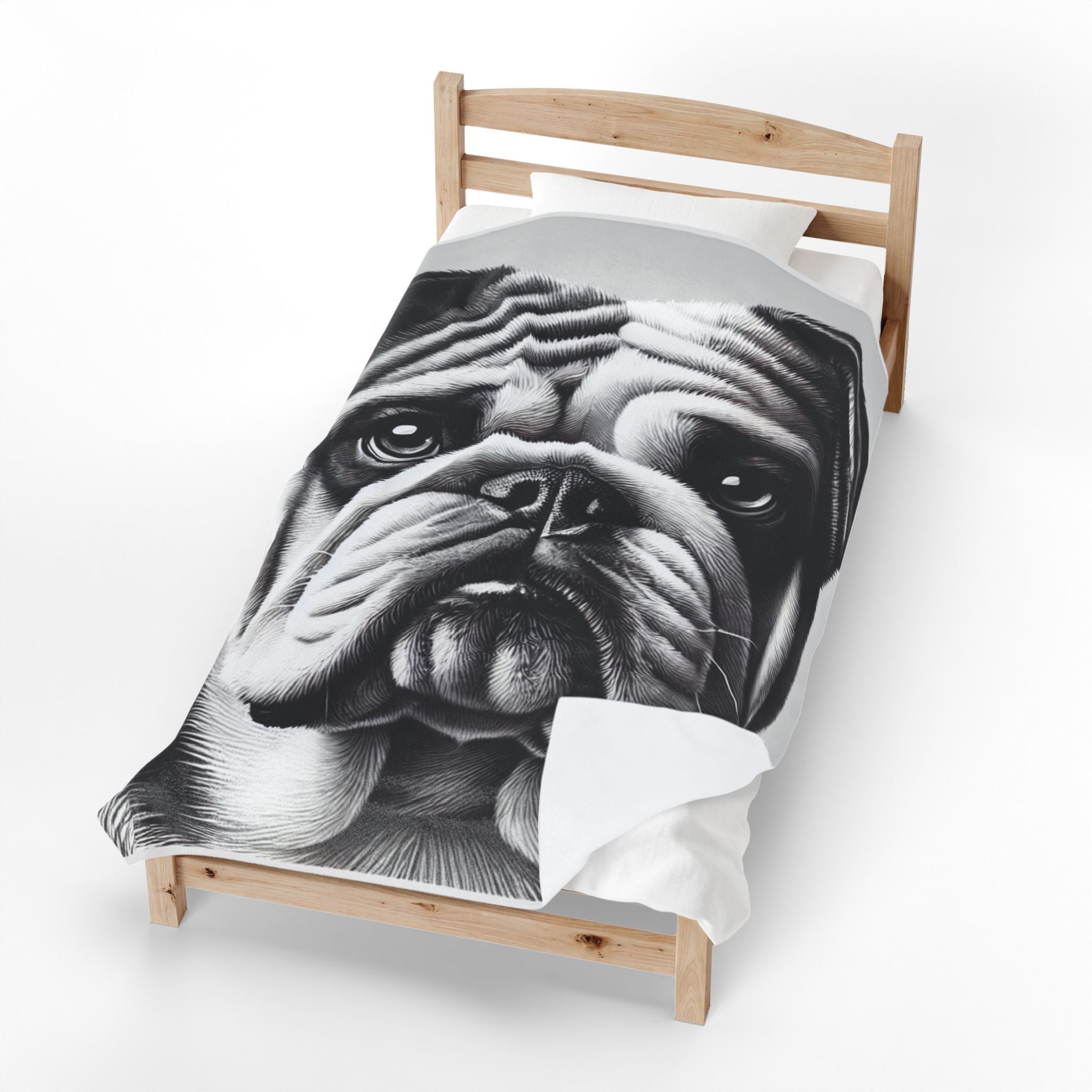 Bulldog Blanket | Plush Portrait Dog Lover Gift