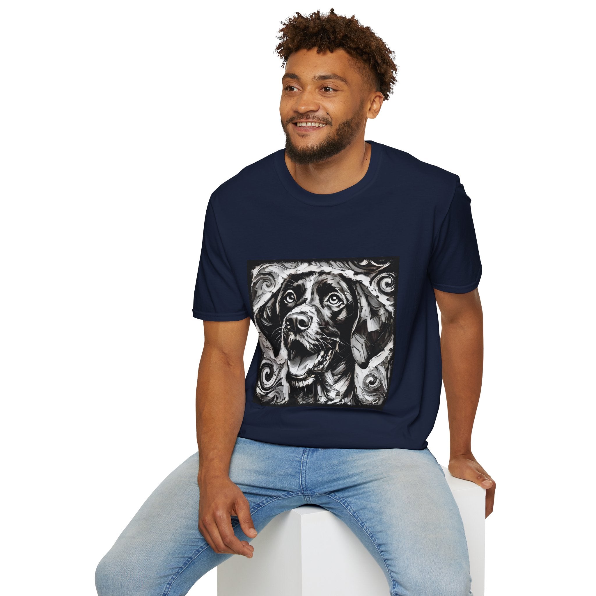 German Shorthaired Pointer B&W Happy Swirl | Unisex Dog T-Shirt
