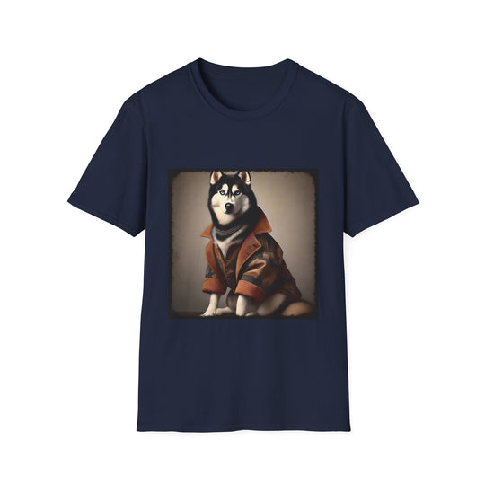 Siberian Husky Camo Cutie design dog lover unisex t-shirt in navy