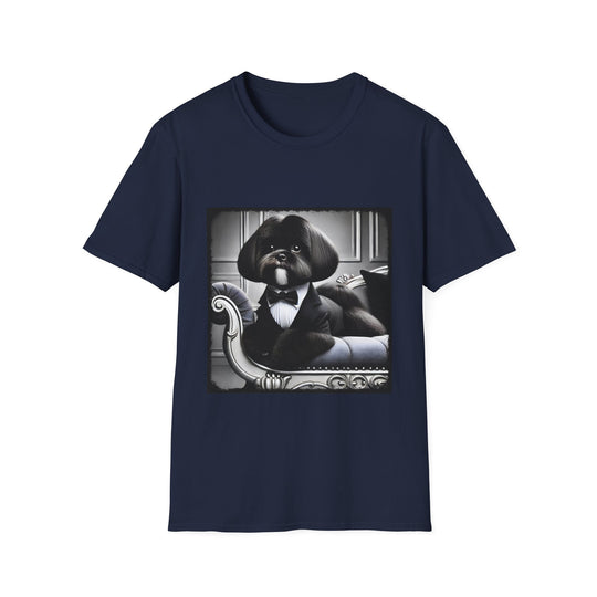 Shih Tzu Mister Fetch design dog lover unisex t-shirt in navy