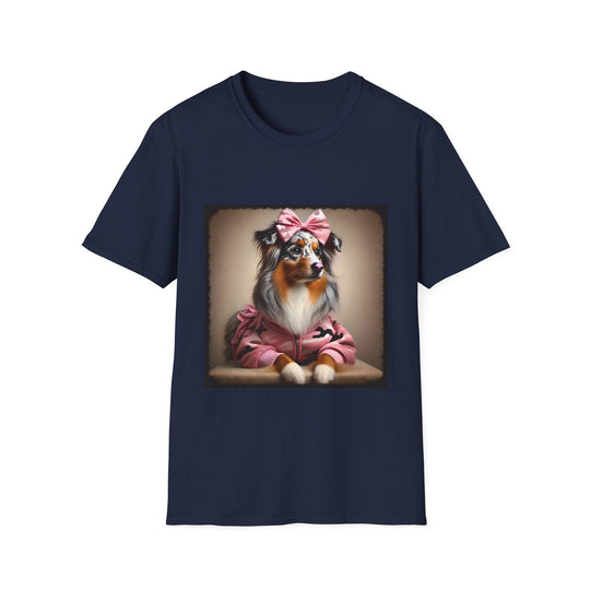 Australian Shepherd Camo Cutie design dog lover unisex t-shirt in navy