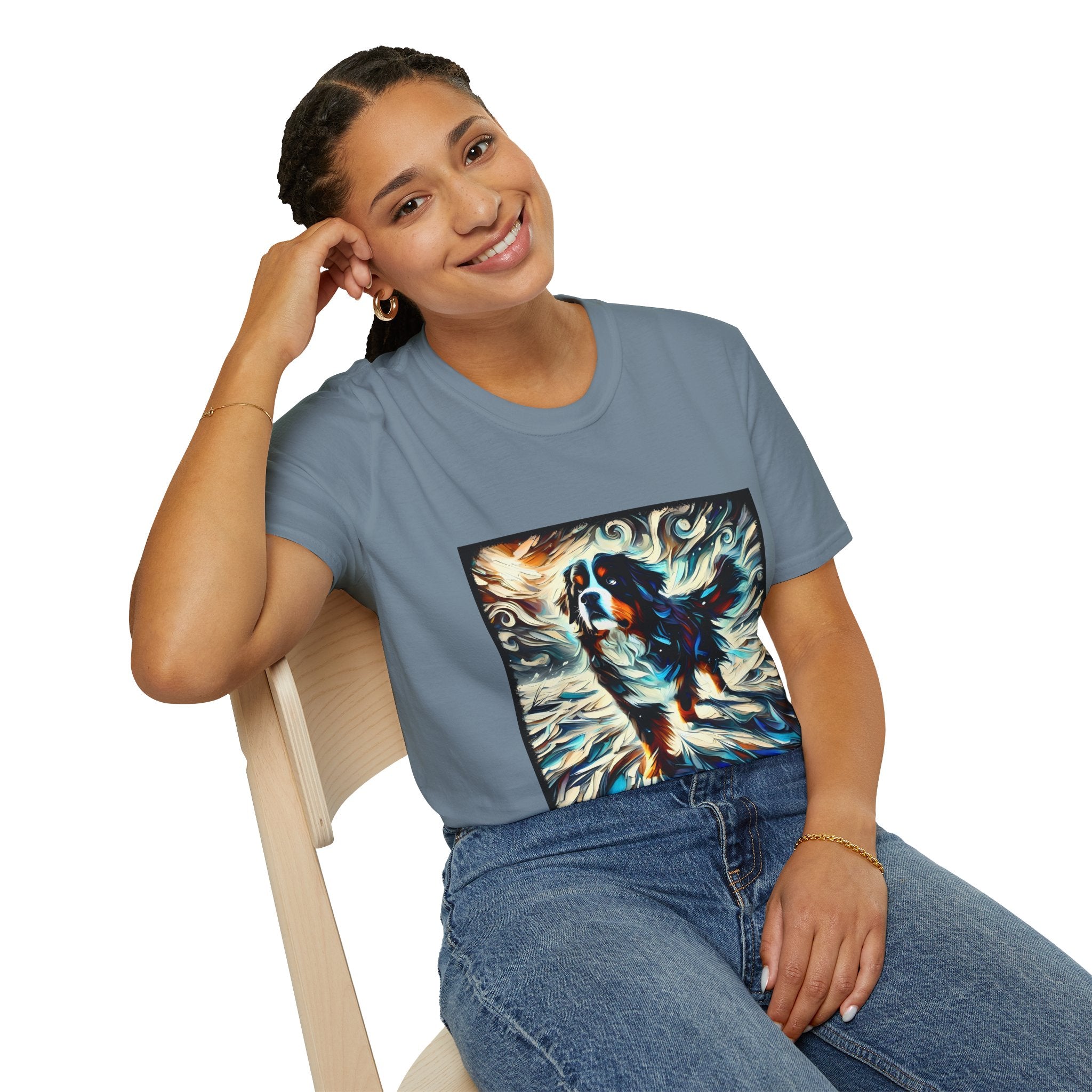 Bernese Mountain Dog Snow Swirl | Unisex Dog T-Shirt