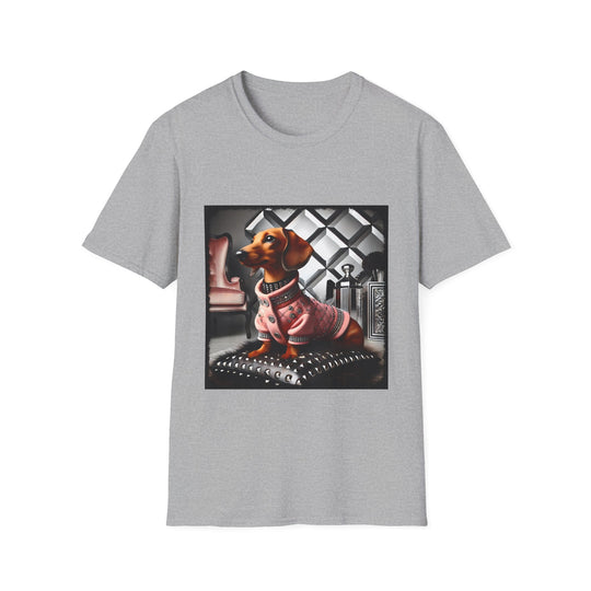 Dachshund Glam Icon design dog lover unisex t-shirt in sport grey