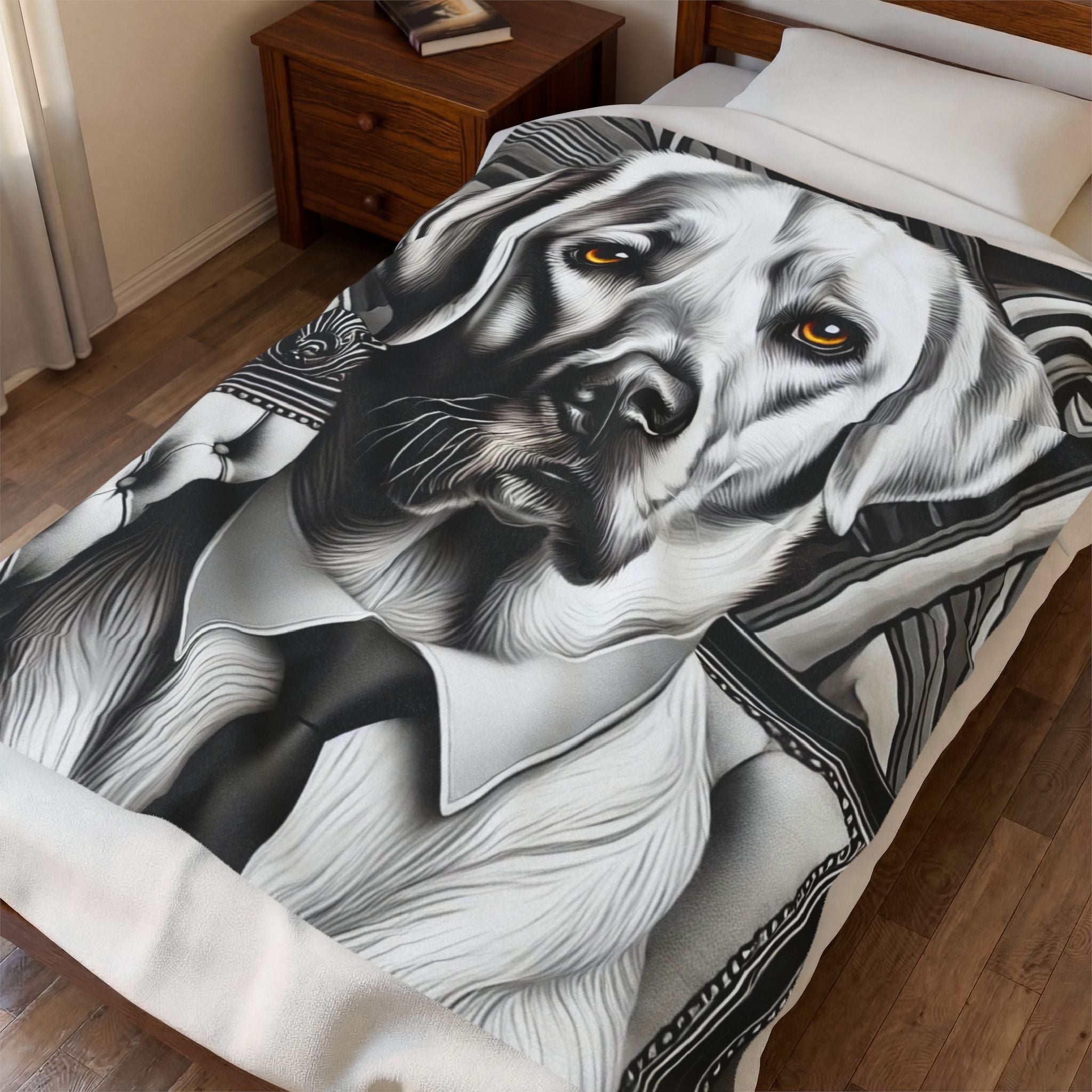 Labrador Retriever Blanket | B&W Sweet Brown Eyes Dog Lover Gift