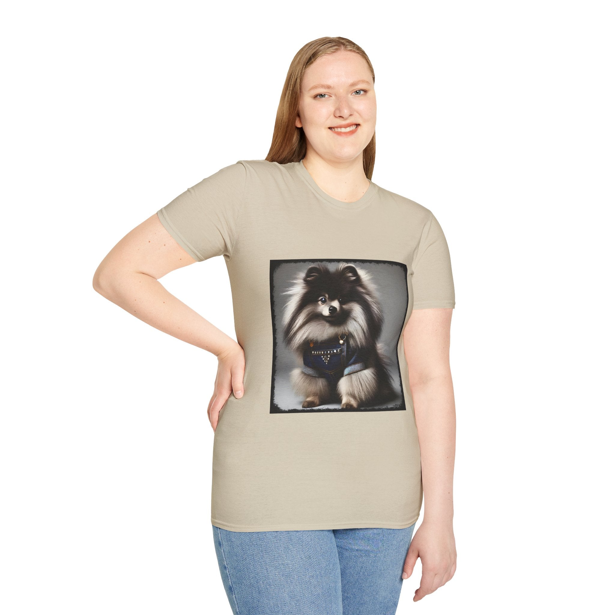 Pomeranian Denim Darling | Unisex Dog T-Shirt