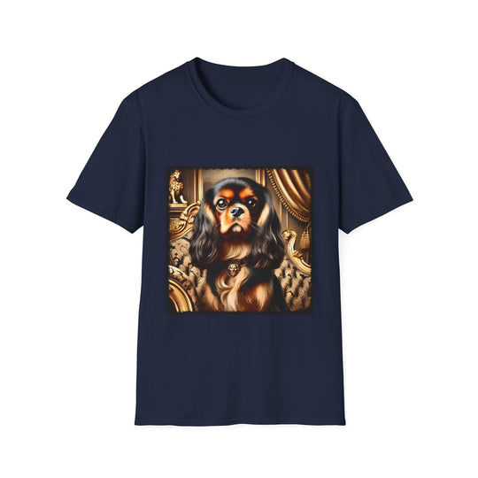 Cavalier King Charles Spaniel Alpha Royal design dog lover unisex t-shirt in navy