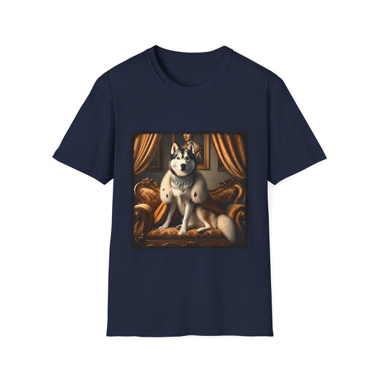 Siberian Husky Diamond Princess design dog lover unisex t-shirt in navy