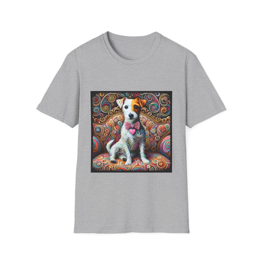 Jack Russell Terrier Love Swirl design dog lover unisex t-shirt in sport grey