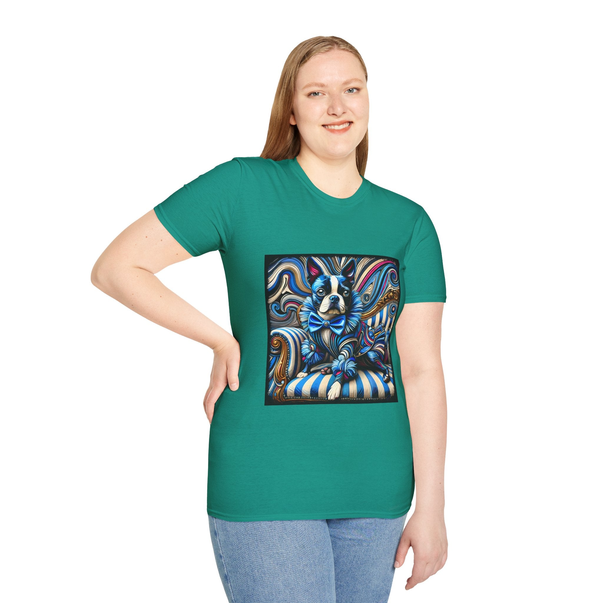 Boston Terrier Blue Rocker | Unisex Dog T-Shirt
