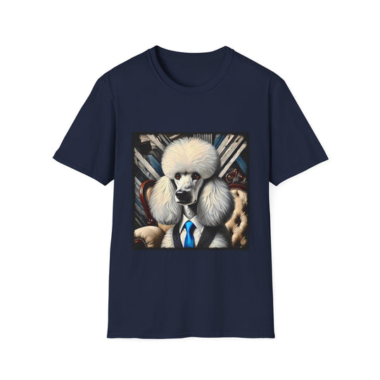 Poodle Handsome Dude design dog lover unisex t-shirt in navy