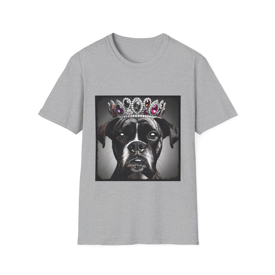 Boxer Iconic Princess design dog lover unisex t-shirt in sport grey
