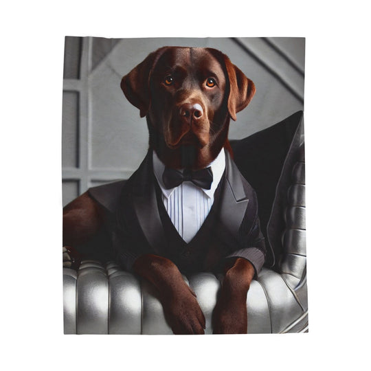 Labrador Retriever Blanket Chocolate Chap Dog Lover Gift velveteen plush blanket