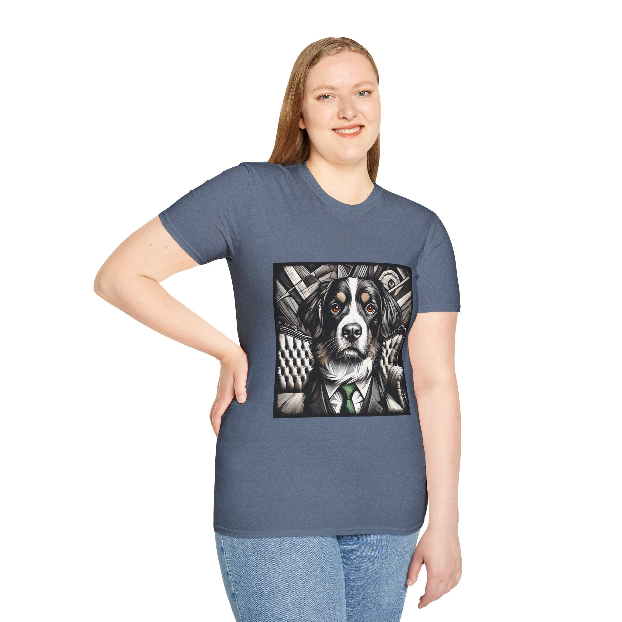 Bernese Mountain Dog B&W Bold Eyes | Unisex Dog T-Shirt