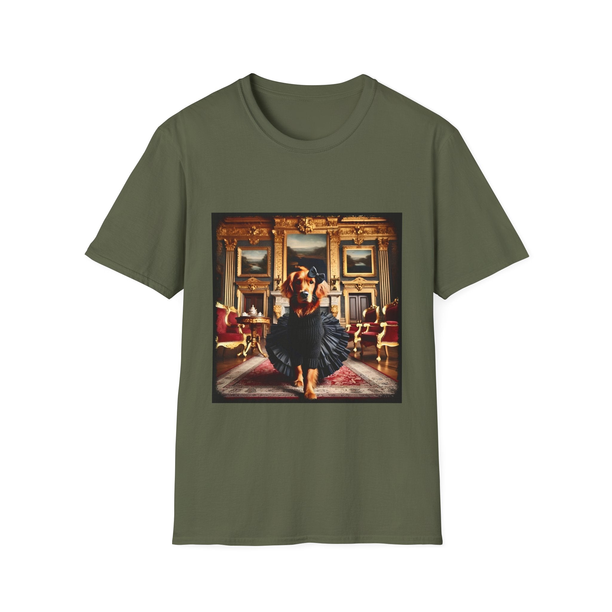 Golden Retriever Golden Runway design dog lover unisex t-shirt in military green