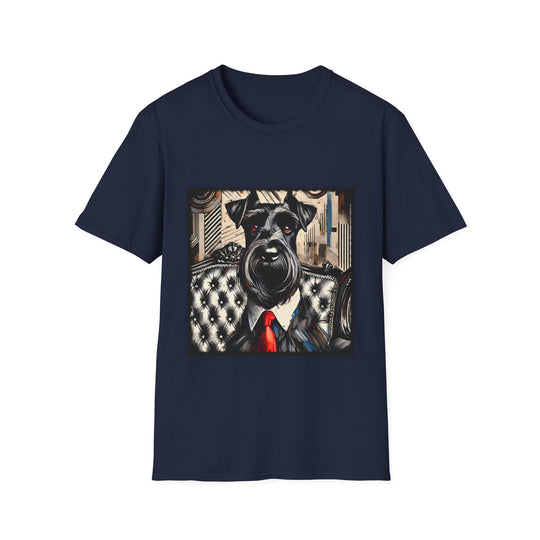 Schnauzer Bold Gentleman design dog lover unisex t-shirt in navy