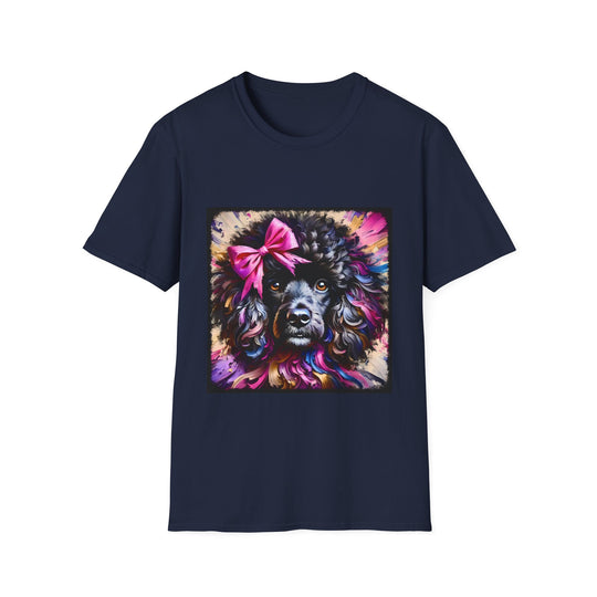 Poodle Fierce Classic design dog lover unisex t-shirt in navy
