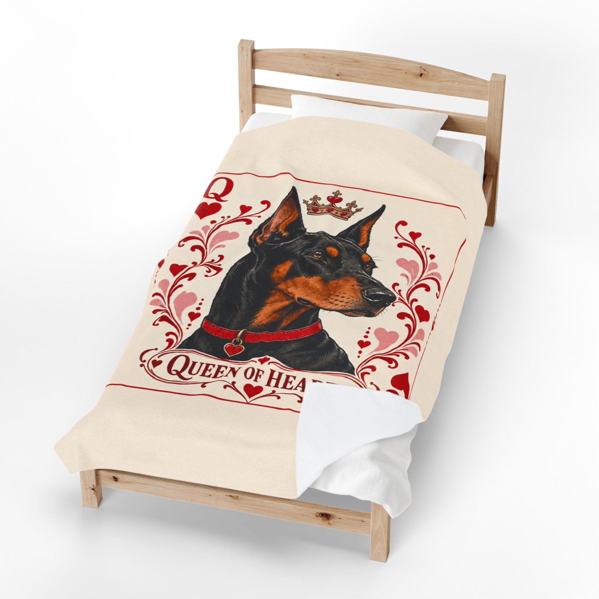 Doberman Pinscher Blanket | Queen of Hearts Dog Lover Gift