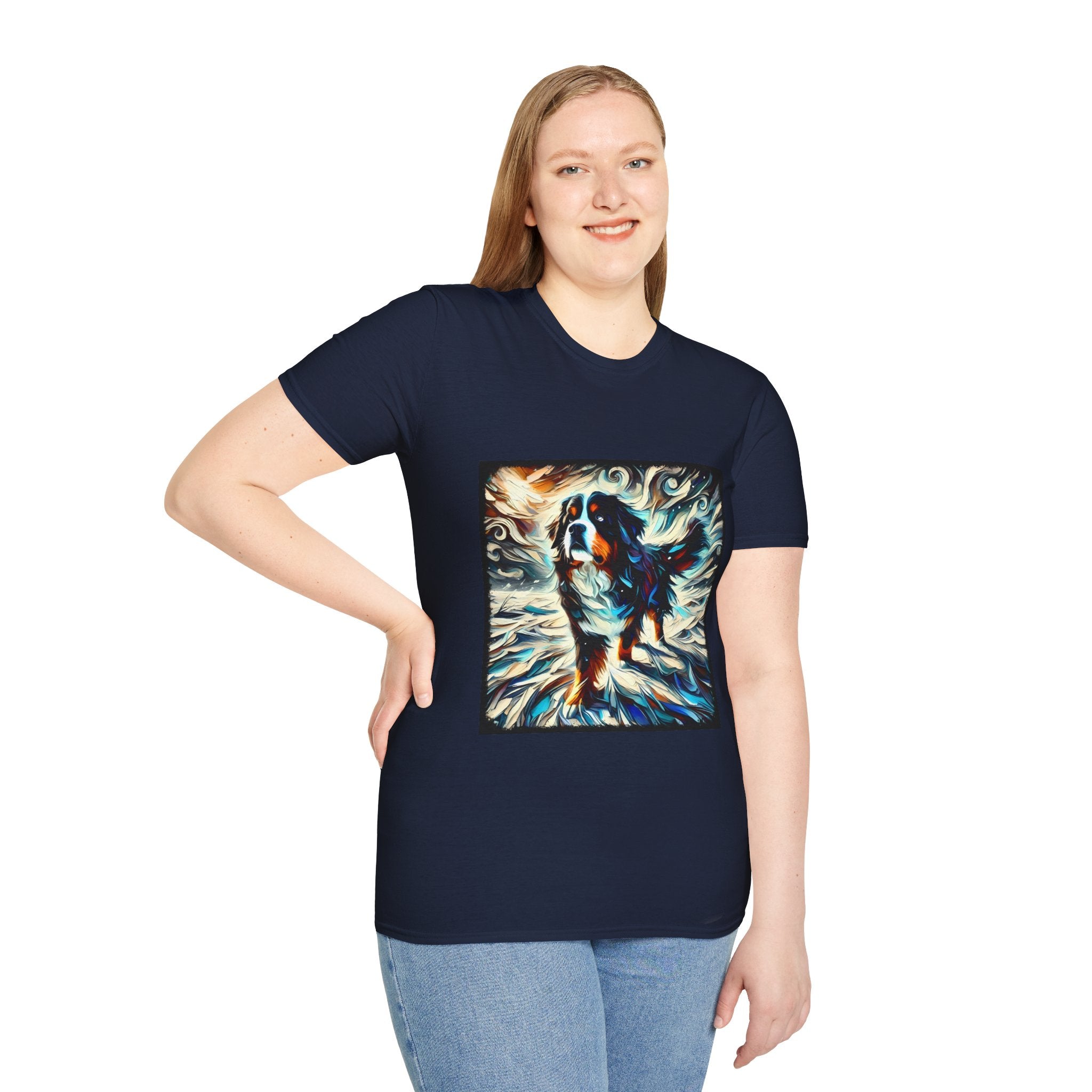 Bernese Mountain Dog Snow Swirl | Unisex Dog T-Shirt