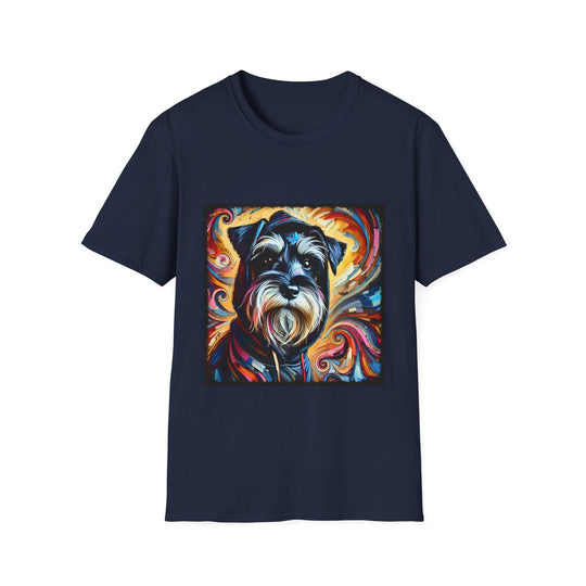 Schnauzer Hoodie Swirl design dog lover unisex t-shirt in navy