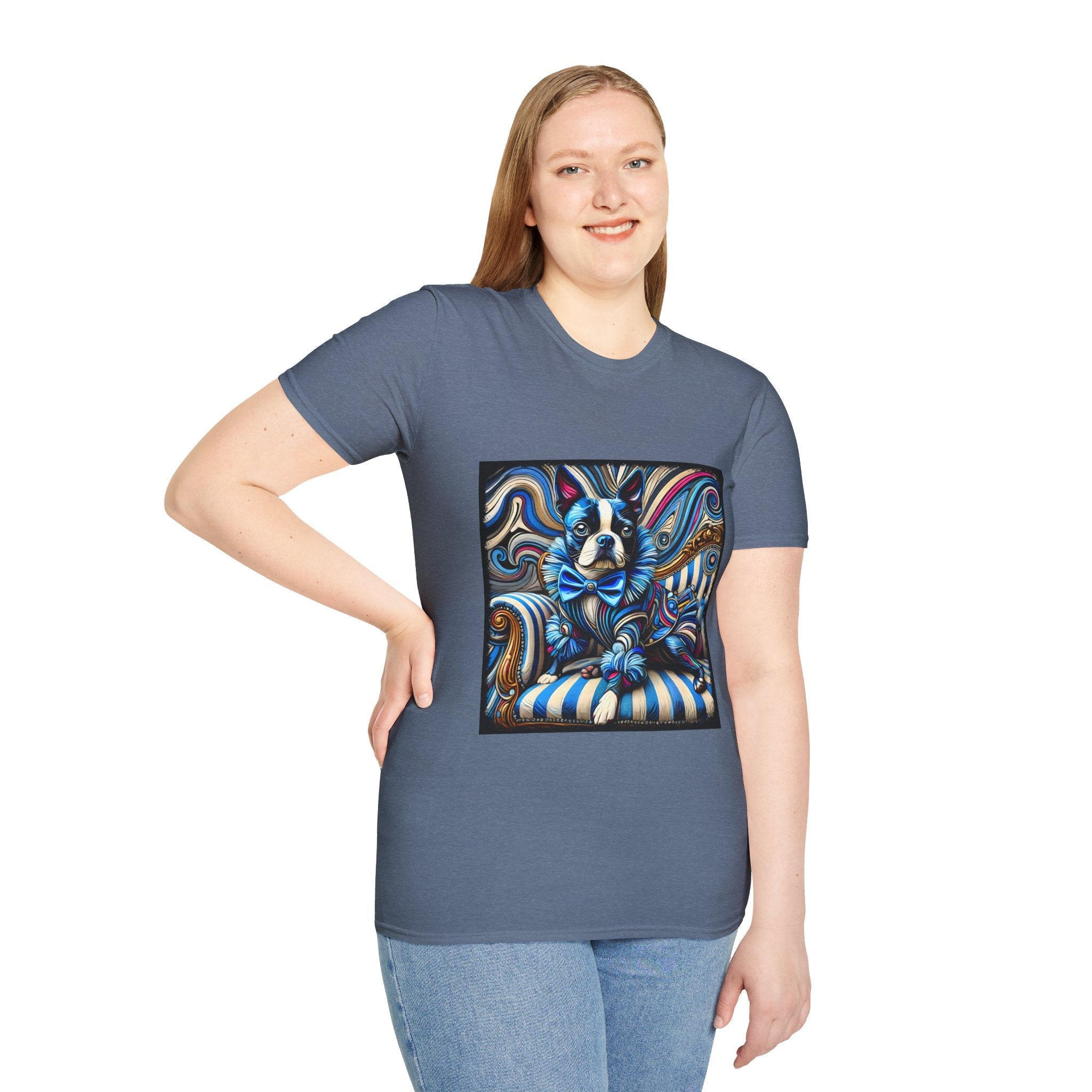 Boston Terrier Blue Rocker | Unisex Dog T-Shirt