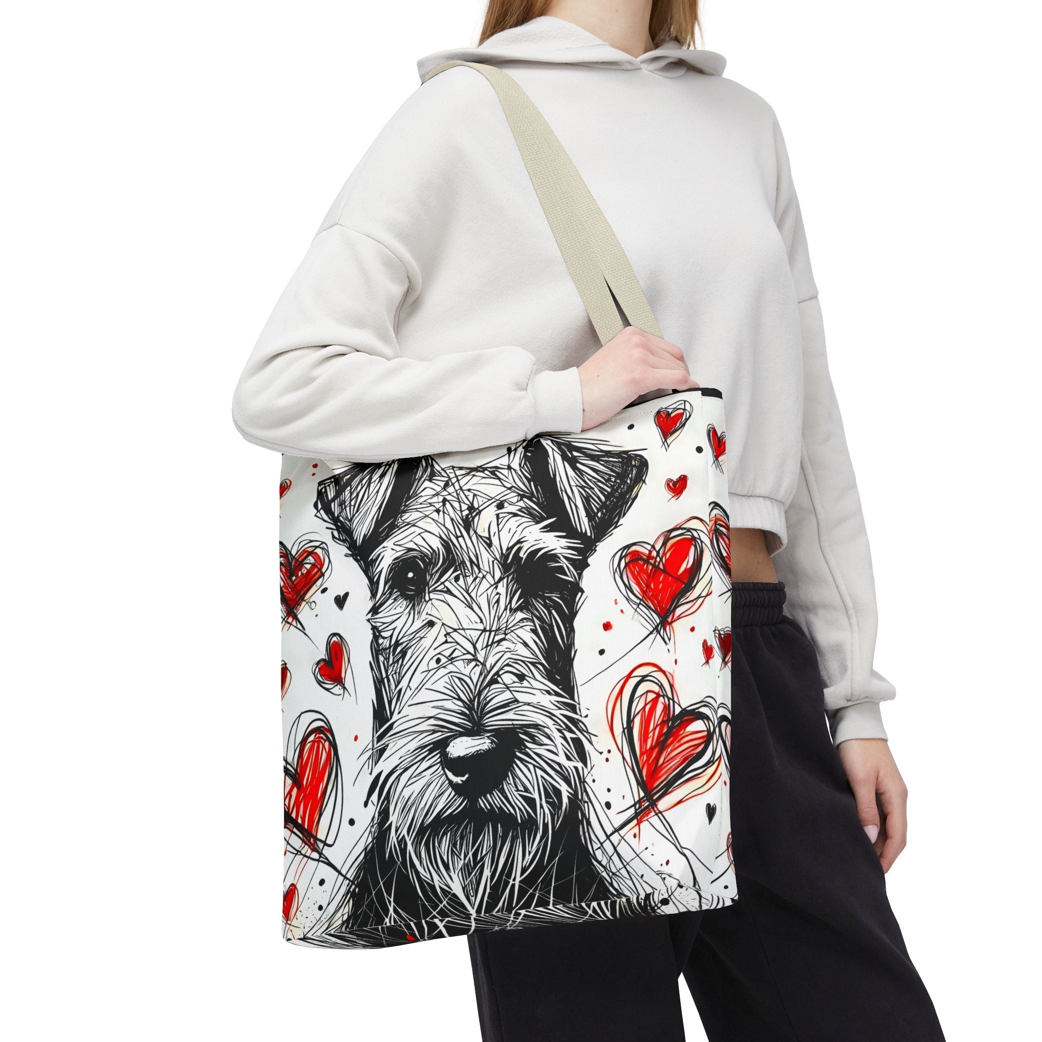 Airedale Terrier Tote Bag | Heart Sketch Dog Lover Gift